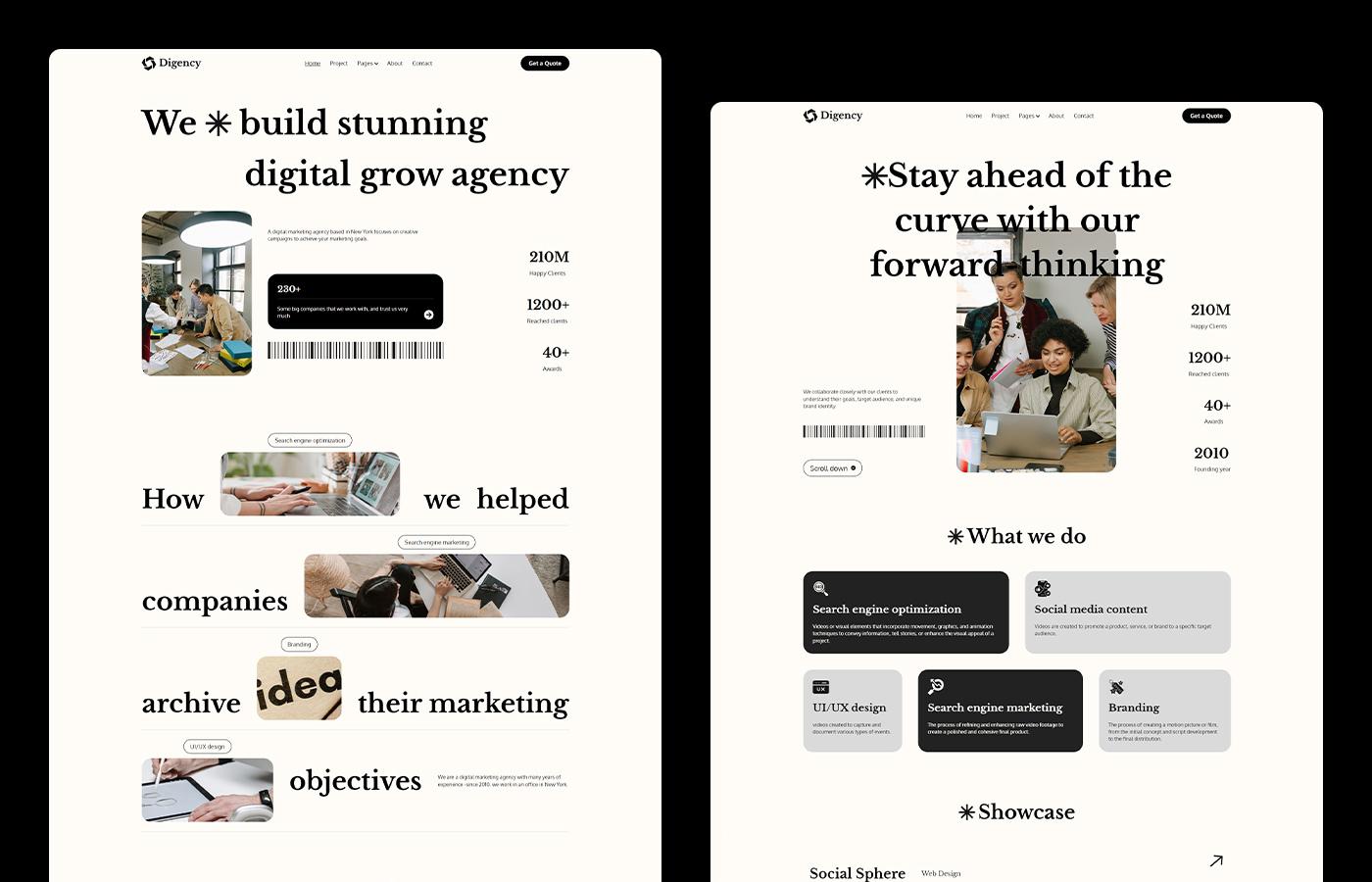 digital agency website design