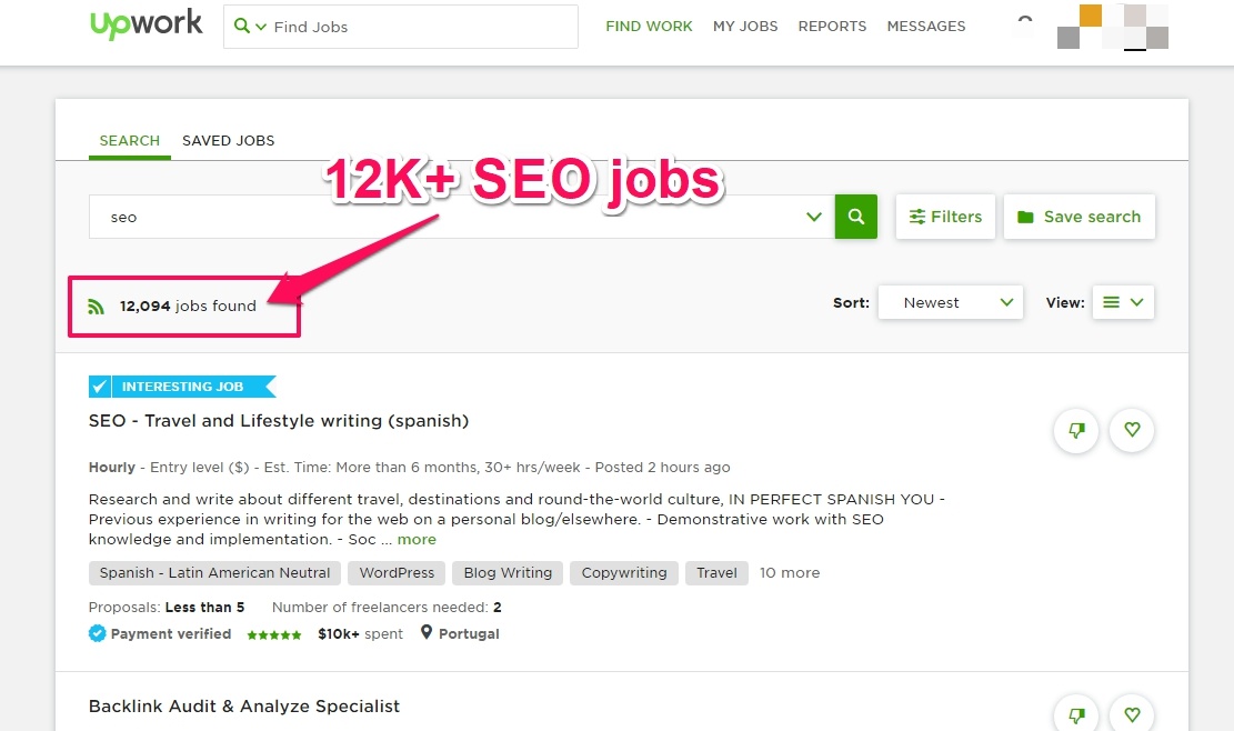 upwork seo